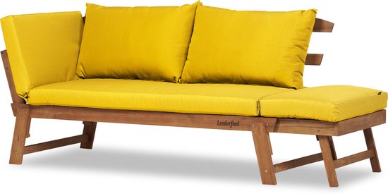 Lanterfant® Loungebank Liv - Hout - Oker - Uitklapbaar