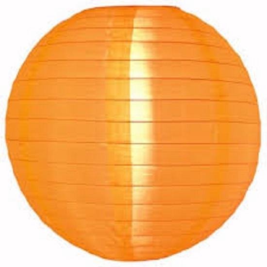 5 stuks Nylon lampion oranje 35 cm - onverlicht - Koningsdag EK2021 versiering weerbestendig voor buiten in tuin