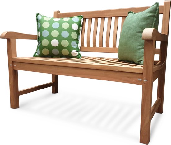 TIERRA | Tuinbank van Teak Comfort Plus + | 150 cm - 3-Persoons / 3-Zits | Naturel  / Original  | BONANY Luxe | Geschuurd & Olie op Waterbasis | Klassiek & Traditioneel | Stevig | Tuinzetel | Bank voor Tuin