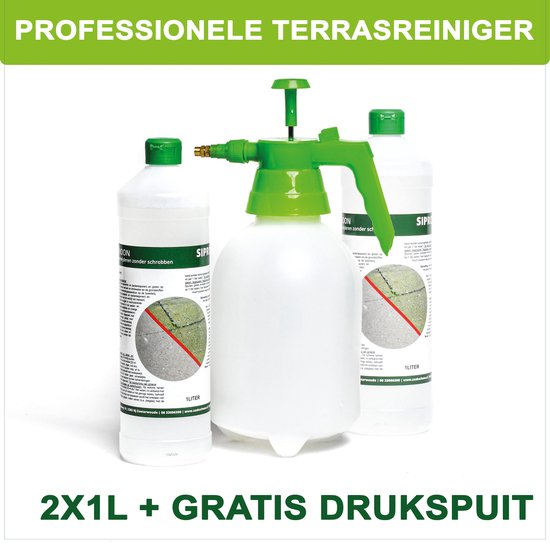 Terrasreiniger - TerrasSchoon 2 liter + gratis drukspuit | groene aanslag verwijderen