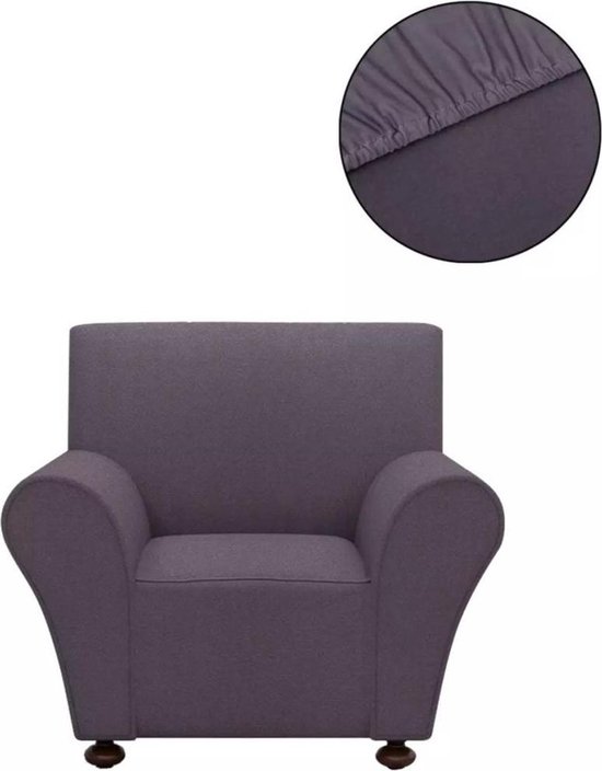 Stretch meubelhoes voor fauteuil antraciet polyester jersey