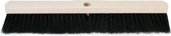 Zachte houten binnenbezem zwarte haren 50 cm - Binnenbezems