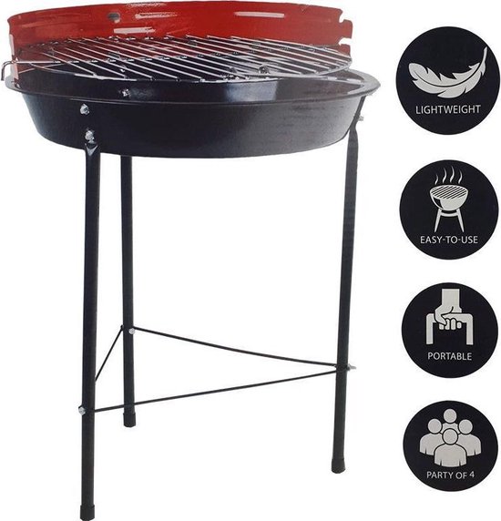 Barbecue rood - Grilldiameter 33cm - bakhoogte 43