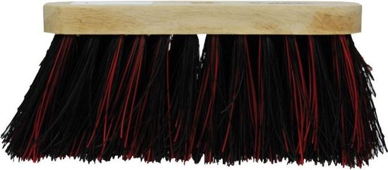 Talen Tools - Bezem - 28 cm - Natuur- en kunstvezel - Zwart-rood