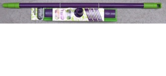 Rubber Borstel 30 cm met telescoopsteel 130 cm - Kleur paars met groen