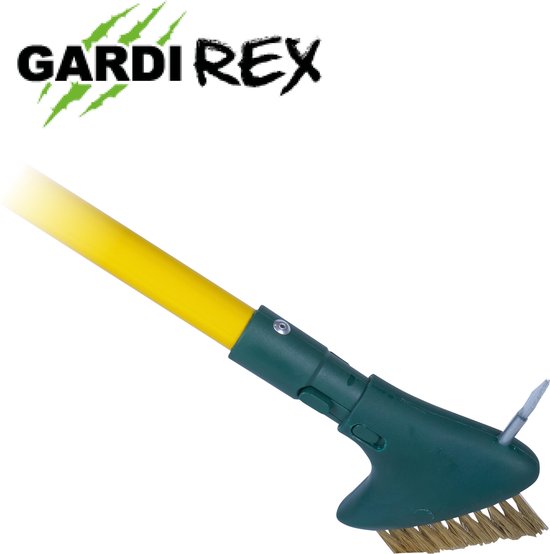 GardiREX Weed Brush, Stalen onkruidborstel met 140cm steel – voegborstel