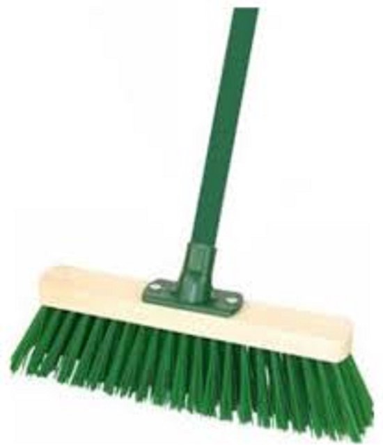 Straatveger pvc groen 30 cm, incl. steel