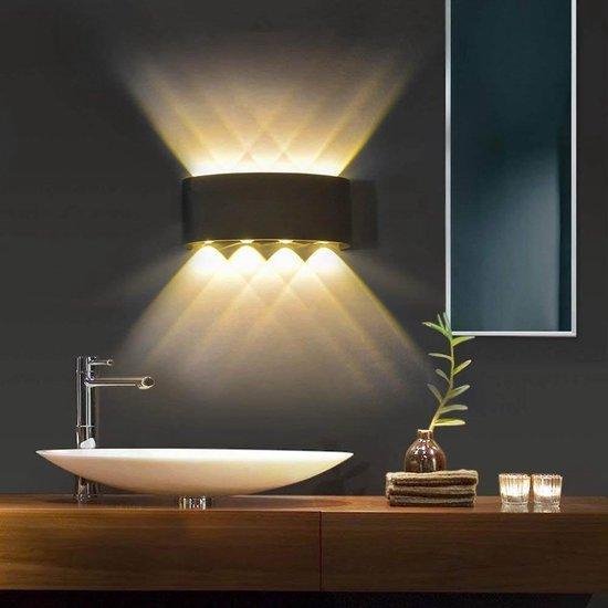 Smart Quality - led wandlamp binnen en buiten ip65 -  Mat zwart -Waterdicht - Badkamerverlichting - Spiegelverlichting - Tuin verlichting -