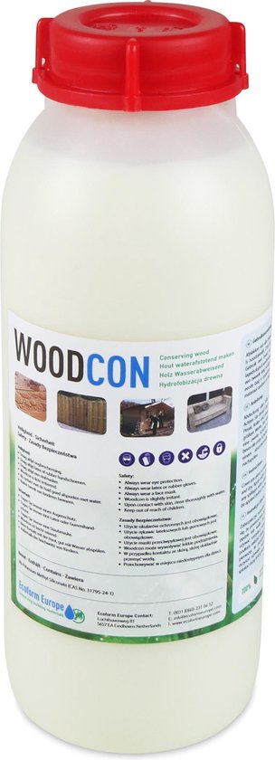 Woodcon 1 liter - Maakt hout gegarandeerd 100% waterafstotend