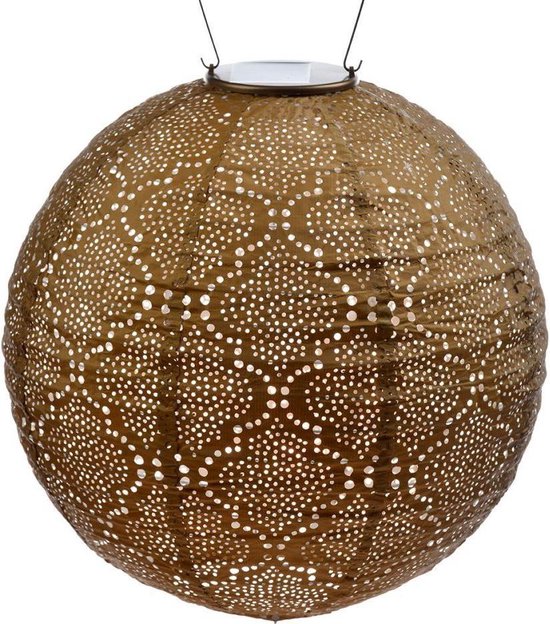 Lumiz Solar Lampion Bazaar Rond - 30 cm - Goud