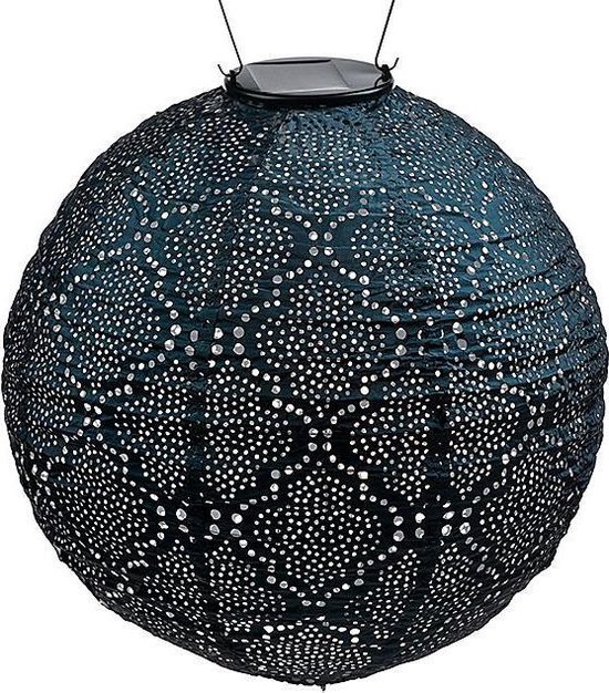 Lumiz Solar Lampion Bazaar Rond - 30 cm - Zeeblauw