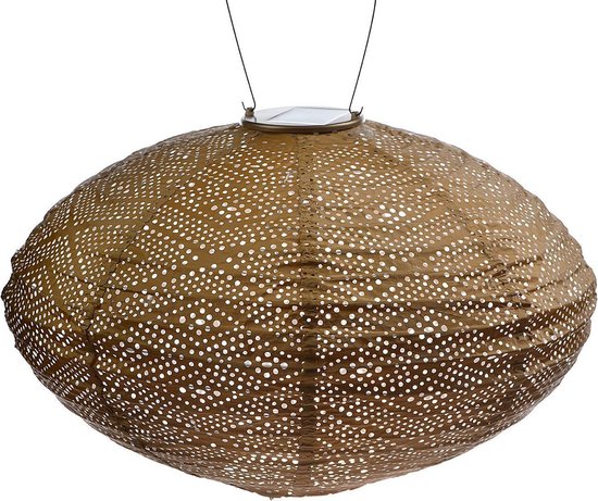 Lumiz Solar Lampion Ikat Oval - 40 cm - Goud