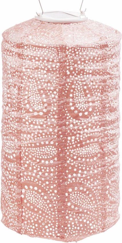 Lumiz Solar Lampion Paisley Cylinder - 18 cm - Roze