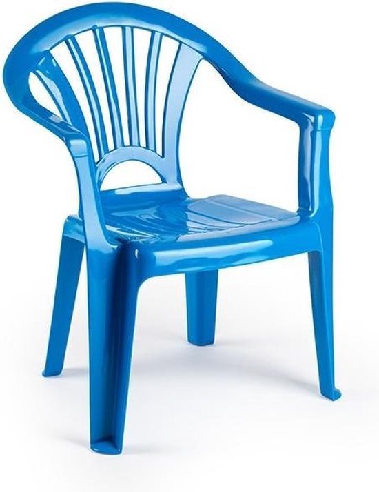 Blauw stoeltjes voor kinderen 50 cm - Tuinmeubelen - Kunststof binnen/buitenstoelen voor kinderen