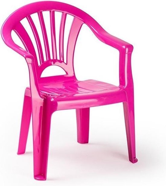 Roze stoeltjes voor kinderen 50 cm - Tuinmeubelen - Kunststof binnen/buitenstoelen voor kinderen