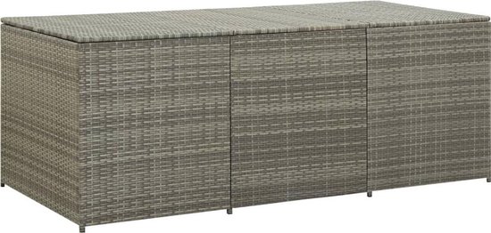 vidaXL Tuinbox 180x90x75 cm poly rattan grijs