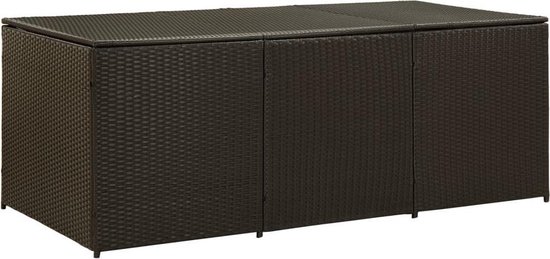 vidaXL Tuinbox 180x90x75 cm poly rattan bruin