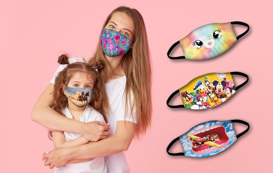 BEE SEEN | Mondmasker voor kinderen | Horses | mondkapjes | mondmasker | wasbaar | grappige mondkapjes