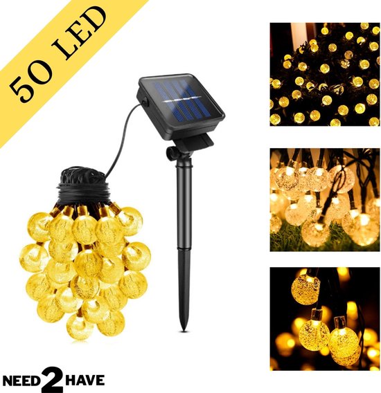 Need2Have Solar Tuinverlichting - Lichtsnoer Buiten - 50LED - 7 Meter