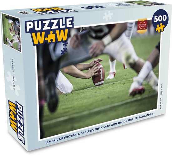 Puzzel 500 stukjes American Football - American Football spelers die klaar zijn om de bal te schoppen  - PuzzleWow heeft +100000 puzzels