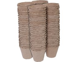 Talen Tools - Turfpotjes/stekpotjes/Moestuinpotjes - Rond 8 cm - Biologisch afbreekbaar- 96 stuks