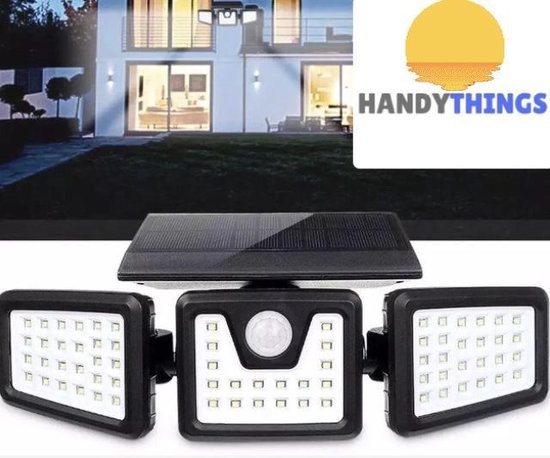 Krachtige 108 LED Solar Wandlamp Buiten met Remote - GRATIS attentie - Solar Buitenlamp met Bewegingssensor- Tuinverlichting op Zonne-energie - Security Light - Schijnwerper - Floodlight