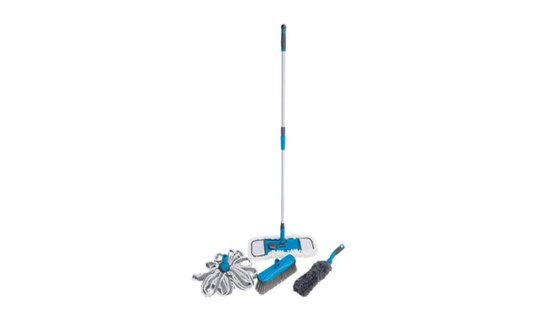 Spargo 6 delig schoonmaakset - Huishoud & inventaris - bezem-dweil-duster-mop-microvezel-steel