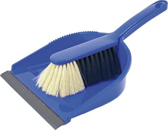 Stoffer en blik set blauw kunststof - Huishoud/schoonmaakproducten - Huishouding - Schoonmaken - Bezem/veger