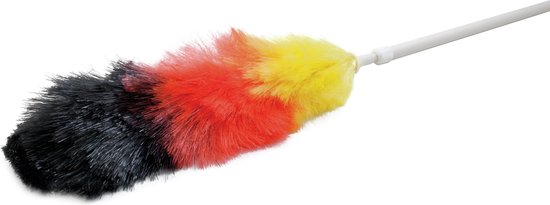 Plumeau/duster synthetisch multi kleur met telescopische steel - Huishuidelijke producten/schoonmaken/afstoffen - 82 cm