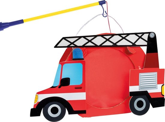 Tib Lampion Brandweerauto Junior 22 Cm Papier/karton Rood