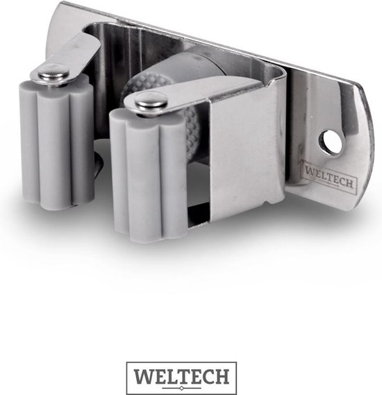 WELTECH - Bezemhouder - RVS - Zilver - 1 klem