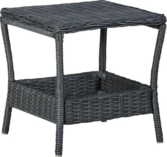 vidaXL Tuintafel 45x45x46,5 cm poly rattan donkergrijs  VDXL_313306