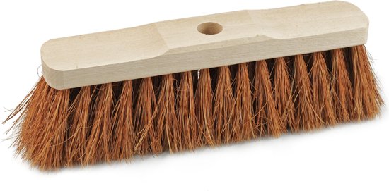 Zachte houten binnenbezem kokos haren 30 cm - Binnenbezems