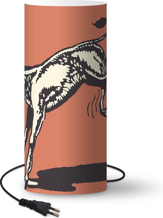 Lamp Dieren popart illustratie - illustratie van schoppende ezel in pop art weergegeven - 70 cm hoog - Ø30 cm - Inclusief LED lamp