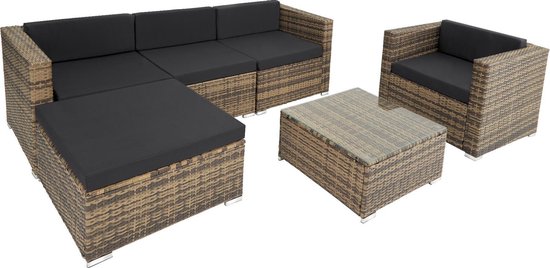 tectake - zitgroep Milaan-Wicker tuinset- natuur - 403697