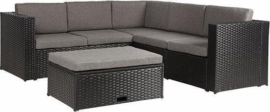 Loungeset Montana - 5 personen - Zwart