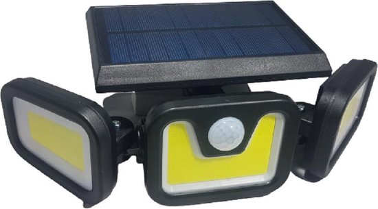 E WALLY   solar  buitenlamp met bewegingssensor tuinverlichting, verstelbaar, 100 led, tuin, wand, oprit, buiten