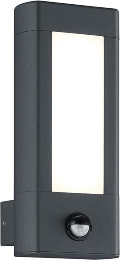 LED Tuinverlichting - Tuinlamp - Iona Rhinon - Wand - Bewegingssensor - 9W - Mat Antraciet - Aluminium