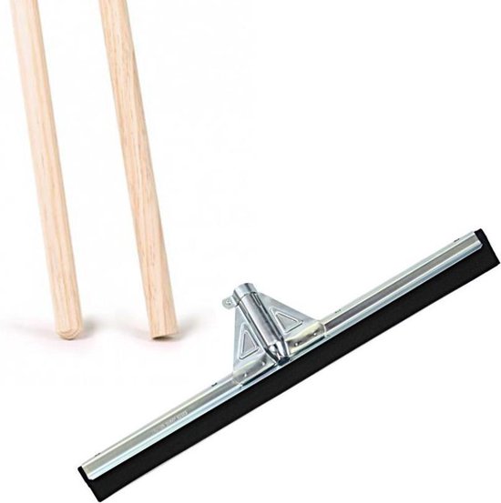 Vloertrekker 55cm gegalvaniseerd incl. Stevige houten steel 150cm | COMBIDEAL