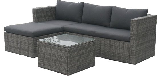 MaxxGarden Loungeset – Rattan Hoekset 4 persoon - Grijs