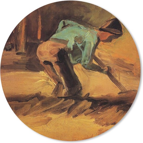 Muismat - Mousepad - Gebukte man met stok of schop - Vincent van Gogh - 30x30 cm