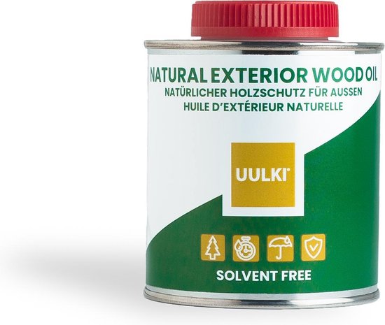 Uulki Natuurlijke Tuinmeubelolie (250 ml) | Solventvrije Houtolie voor Buiten voor Tuinmeubels, Tuinhuis, Terras, Hardhout, Buitenschrijnwerk, Schutting, Hek, Vlonders, ... | Veilig te gebruiken Buitenolie Houtbescherming Olie (kleurloos)