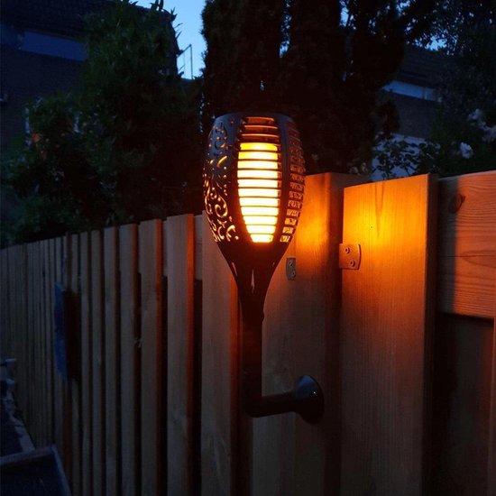 Solar Fakkel 96 LED Wandlamp| Fakkel voor aan de muur | Fakkel op zonne energie| 2021 model | Tuinverlichting op zonne-energie | IP65 waterdicht | Decoratie tuinverlichting | LED buitenverlichting | LED fakkel 96 LED