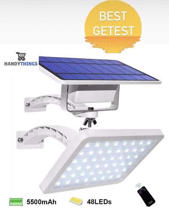 Krachtige LED Solar Wandlamp Buiten met Afstandsbediening - GRATIS attentie - Solar Buitenlamp - Tuinverlichting op Zonne-energie - Security Light - Schijnwerper - Floodlight