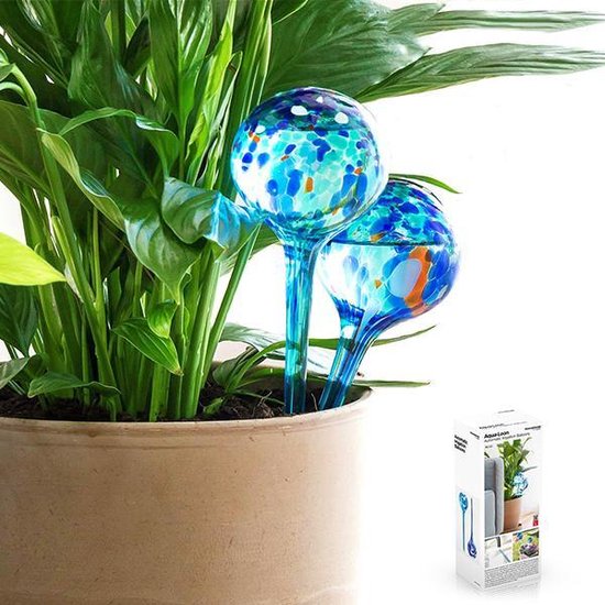 Aqua-Loon ® - Waterdruppelaar set van 2 stuks voor planten Glazen  - Automatisch watergeefsysteem voor kamer en buiten- watergeefsysteem-waterbol