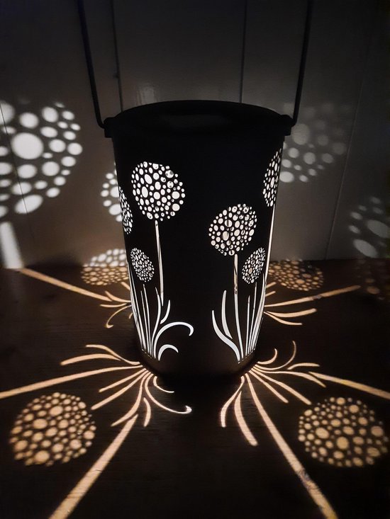 Enjoythesun Solar Lamp Paardenbloem Design - Tafellamp/Hanglamp 19 cm(H) - Gaat automatisch aan in het donker - Water/Weerbestendig - Solar tuinverlichting op zonne-energie