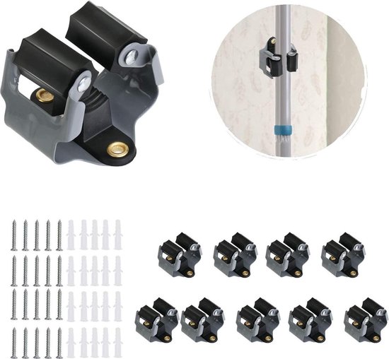 ophangsysteem tuingereedschap - Zinaps Pack van 10 Garden Tool Houders, gereedschapshouder, muurbevestiging, bezemhouder, ideaal voor mopbezem, organisatie, bezemhouder, wandhouder voor het opslaan van tuinhulpmiddelen / bezemhouderwand. (WK 02131)