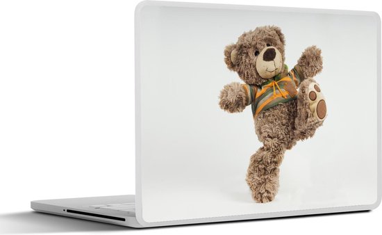 Laptop sticker - 13.3 inch - Schoppende teddybeer tegen lichte achtergrond