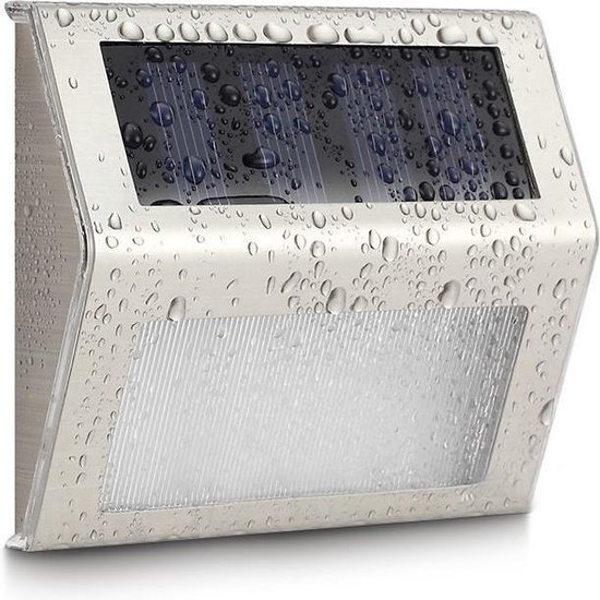 Maclean Solar wandlamp tuinverlichting met schemersensor - Zilver