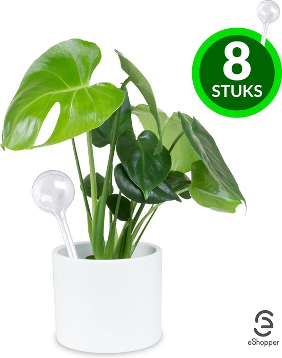 eShopper Waterdruppelaar Set voor Planten – Transparant Waterafgifte Systeem – Watergeefsysteem voor Kamerplanten – Waterbol met Druppelsysteem – Duurzaam – 8 Stuks